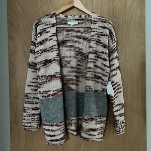 NWT Treasure & Bond Striped Beige and Burgundy Girl’s Sweater